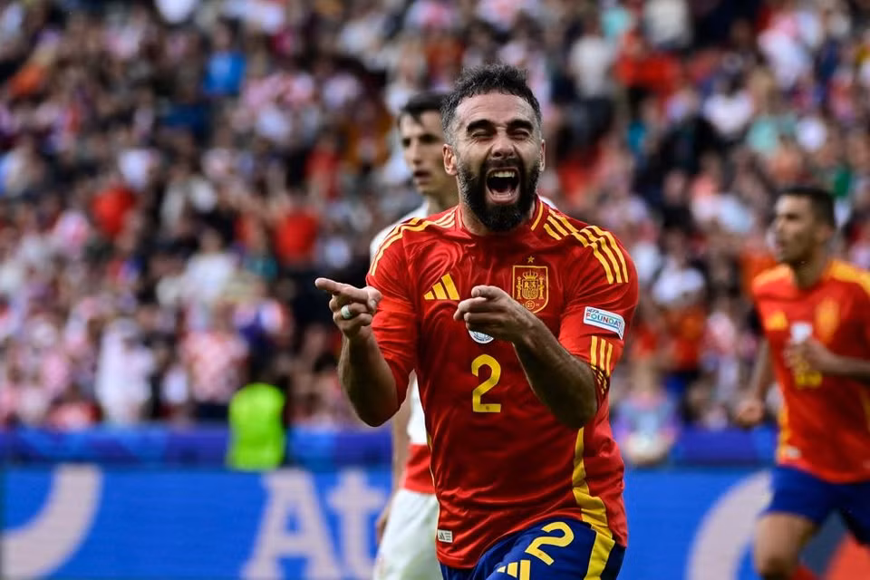 Đây cũng là bàn thắng đầu tiên của Dani Carvajal cho Đội tuyển Tây Ban Nha. (Nguồn: UEFA)