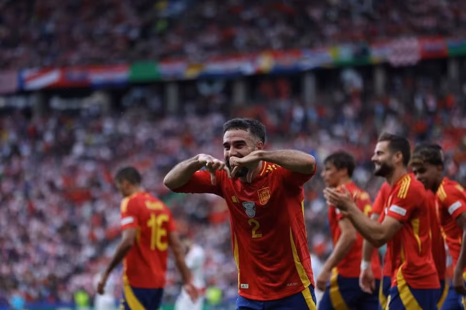 Ngôi sao đang khoác áo Real Madrid tỏ ra phấn khích sau khi có bàn thắng. (Nguồn: UEFA)