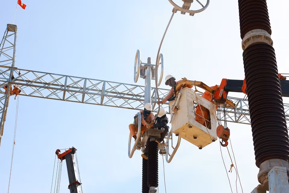 Công trường Dự án Trạm biến áp 500 kV Thanh Hóa tại xã Thiệu Phúc, huyện Thiệu Hóa, tỉnh Thanh Hóa. (Ảnh: Dương Giang/TTXVN)