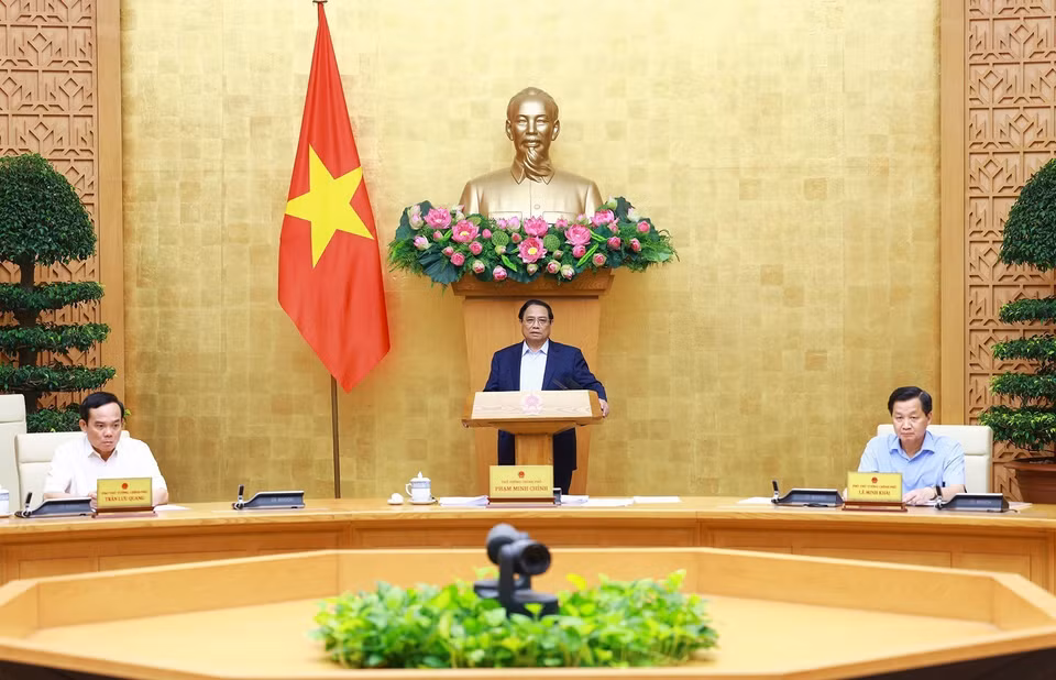 Thủ tướng Phạm Minh Chính chủ trì phiên họp. (Ảnh: Dương Giang/TTXVN)