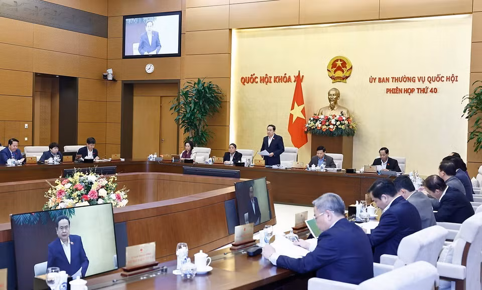 Chủ tịch Quốc hội Trần Thanh Mẫn phát biểu khai mạc. (Ảnh: Doãn Tấn/TTXVN)