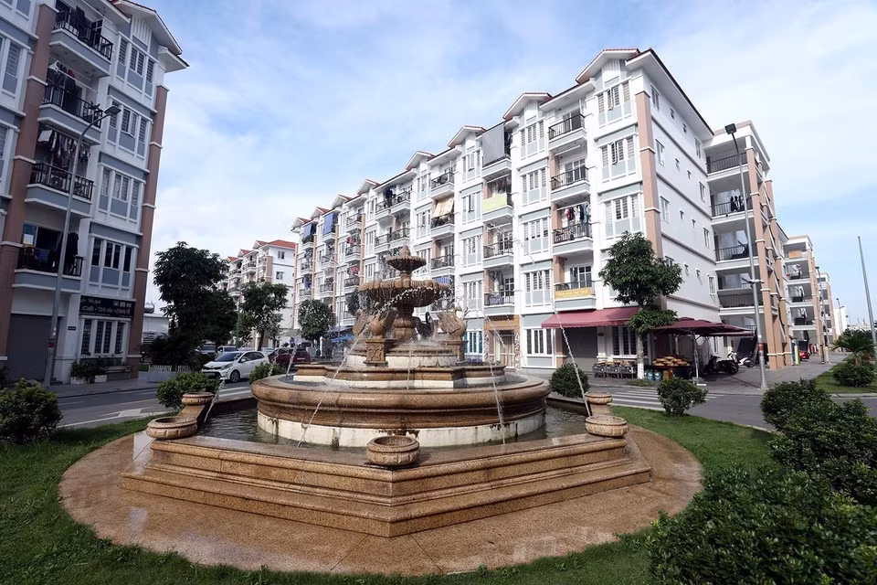 Cảnh quan sạch, đẹp tại khu nhà ở xã hội Hoàng Huy New Pruksa Town xã An Đồng, huyện An Dương. (Ảnh: Tuấn Anh/TTXVN)