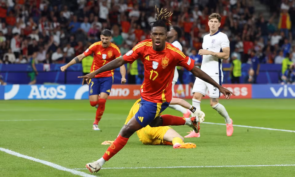 Niềm vui của Nico Williams sau khi lập công cho Tây Ban Nha. (Nguồn: Getty Images)