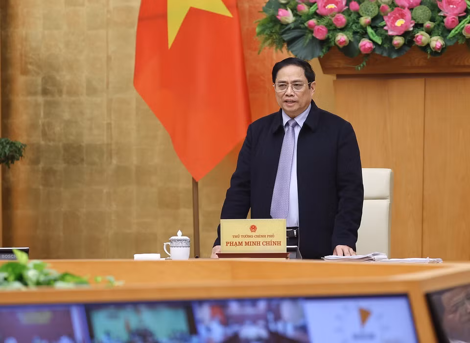 Thủ tướng Phạm Minh Chính chủ trì cuộc họp. (Ảnh: Dương Giang/TTXVN)
