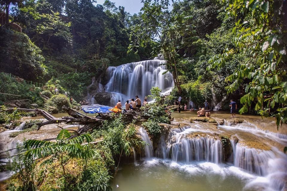 Vẻ đẹp Thác Mu mùa nước. (Ảnh: Trọng Đạt/TTXVN)