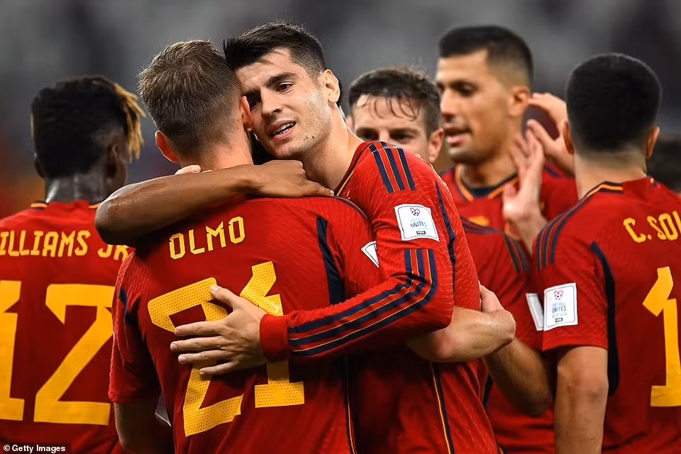 Morata khép lại ngày buồn cho Costa Rica bằng bàn ấn định tỷ số 7-0 ở phút 90+2. (Nguồn: Getty Images)