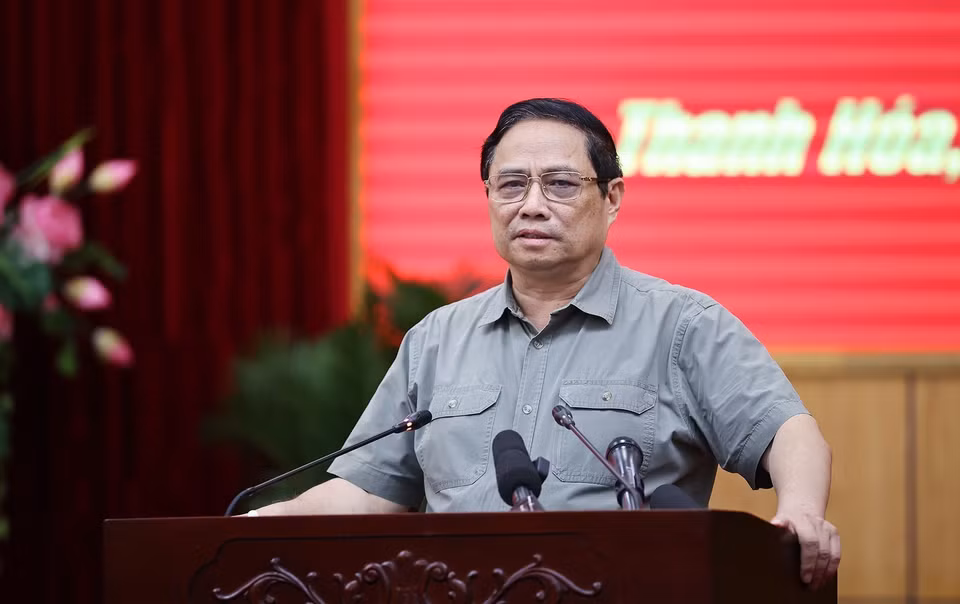 Thủ tướng Phạm Minh Chính kết luận buổi làm việc. (Ảnh: Dương Giang/TTXVN)