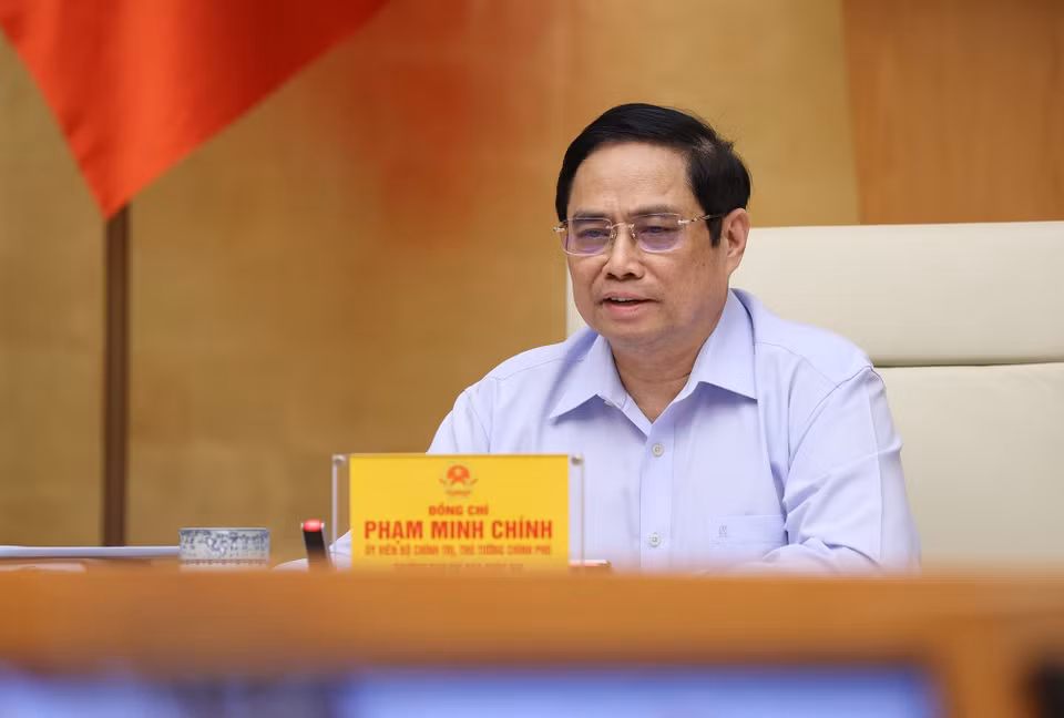 Thủ tướng Phạm Minh Chính, Trưởng Ban Chỉ đạo chủ trì làm việc với các địa phương và 9.043 xã, phường, thị trấn trên cả nước. (Ảnh: Dương Giang/TTXVN)