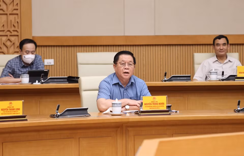 Trưởng Ban Tuyên giáo Trung ương Nguyễn Trọng Nghĩa phát biểu. (Ảnh: Dương Giang/TTXVN)