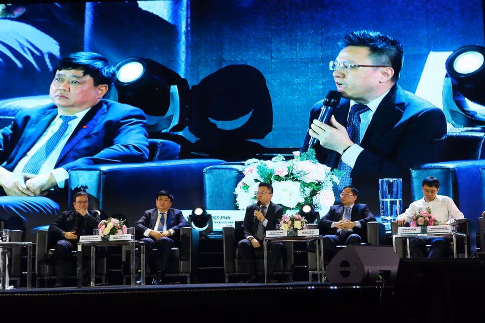  Phát biểu tại diễn đàn Talk show Tổng biên tập 4.0, trong khuôn khổ Hội báo toàn quốc năm 2019 tại Hà Nội, ngày 16/3/2019, ông Lê Quốc Minh, Phó Tổng giám đốc TTXVN khẳng định khoảng 5-6 năm qua, TTXVN đã đầu tư công nghệ rất nhiều và những sản phẩm mà TTXVN đưa ra là hiếm hoi về công nghệ 4.0 trong giới báo chí Việt Nam. (Ảnh: Thành Đạt/TTXVN)