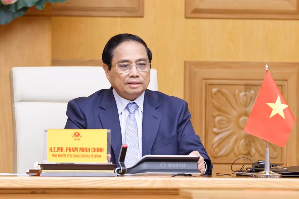 Thủ tướng Phạm Minh Chính phát biểu tại hội nghị. (Ảnh: Doãn Tấn/TTXVN)