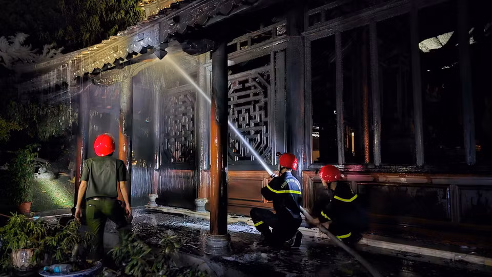 Hiện trường vụ cháy. (Ảnh: TTXVN phát)