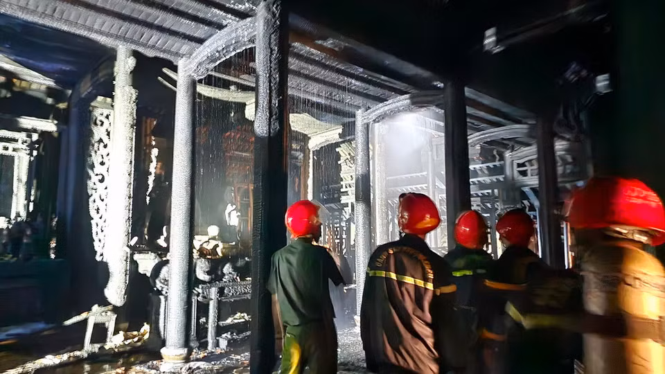 Hiện trường vụ cháy. (Ảnh: TTXVN phát)