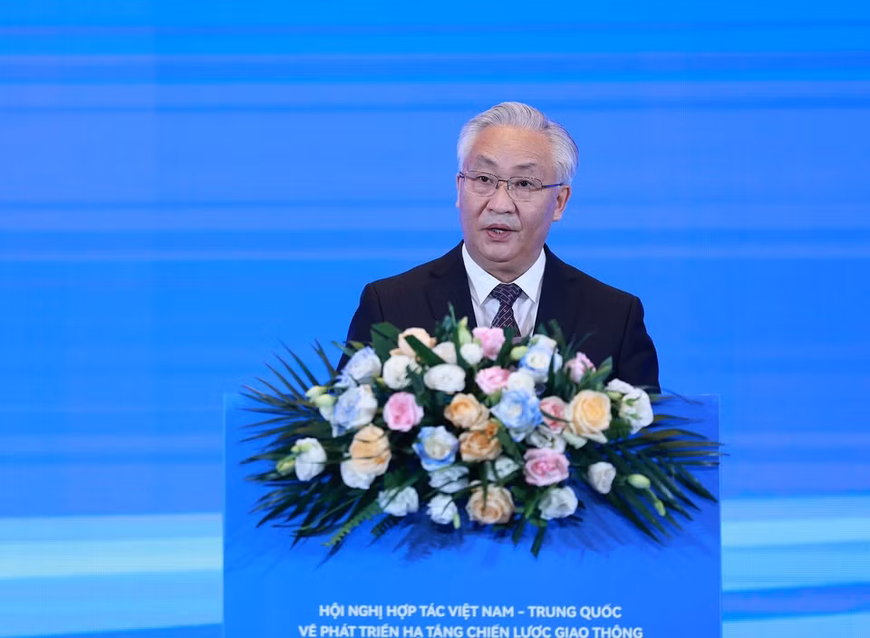 Phó Thủ tướng Trung Quốc Trương Quốc Thanh phát biểu. (Ảnh: Dương Giang/TTXVN)