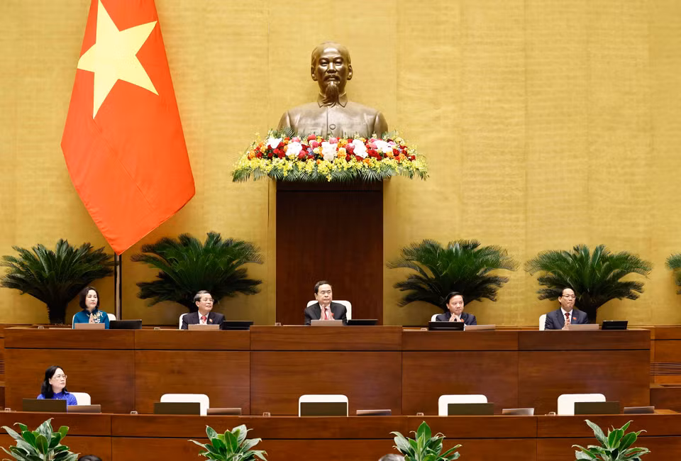 Chủ tịch Quốc hội Trần Thanh Mẫn chủ trì phiên bế mạc. (Ảnh: Doãn Tấn/TTXVN)