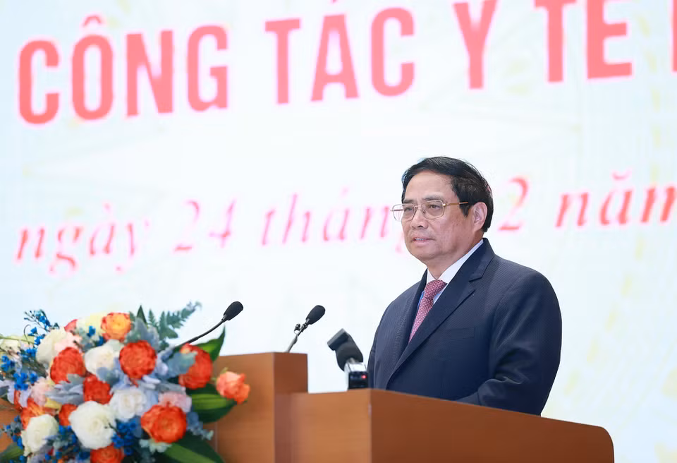 Thủ tướng Phạm Minh Chính phát biểu chỉ đạo hội nghị. (Ảnh: Dương Giang/TTXVN)