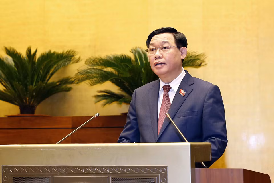 Chủ tịch Quốc hội Vương Đình Huệ phát biểu khai mạc. (Ảnh: Doãn Tấn/TTXVN)