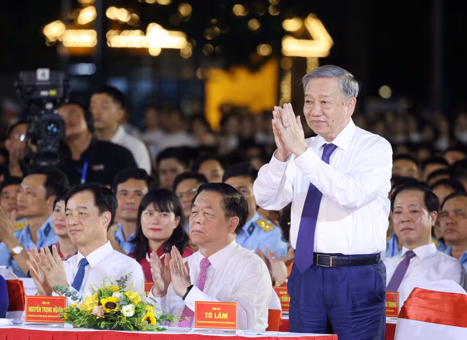 Tổng Bí thư, Chủ tịch nước Tô Lâm dự chương trình chính luận nghệ thuật đặc biệt với chủ đề “Lời Người để lại” nhân kỷ niệm 55 năm thực hiện Di chúc của Chủ tịch Hồ Chí Minh và 55 năm ngày mất của Người (2/9/1969-2/9/2024). (Ảnh: Lâm Khánh/TTXVN)