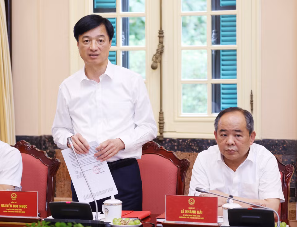 Ông Nguyễn Duy Ngọc, Ủy viên Trung ương Đảng, Chánh Văn phòng Trung ương Đảng phát biểu. (Ảnh: Lâm Khánh/TTXVN)