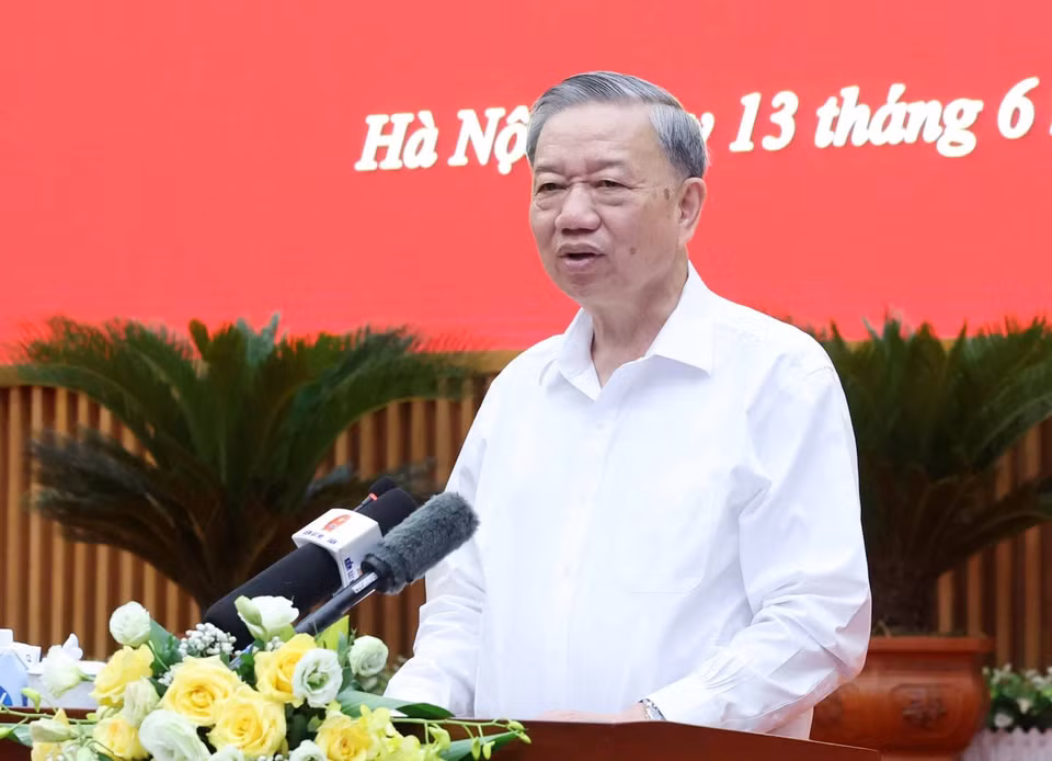 Chủ tịch nước Tô Lâm phát biểu kết luận tại buổi làm việc với Viện Kiểm sát nhân dân tối cao. (Ảnh: Nhan Sáng/TTXVN)
