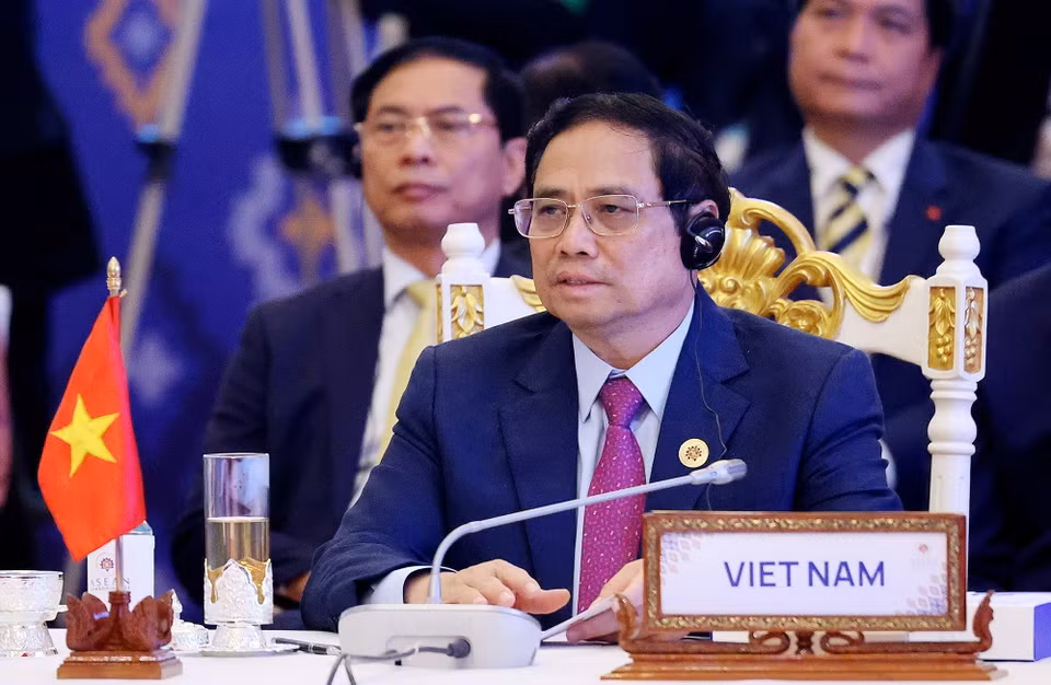 Thủ tướng Phạm Minh Chính phát biểu. (Ảnh: Dương Giang/TTXVN)