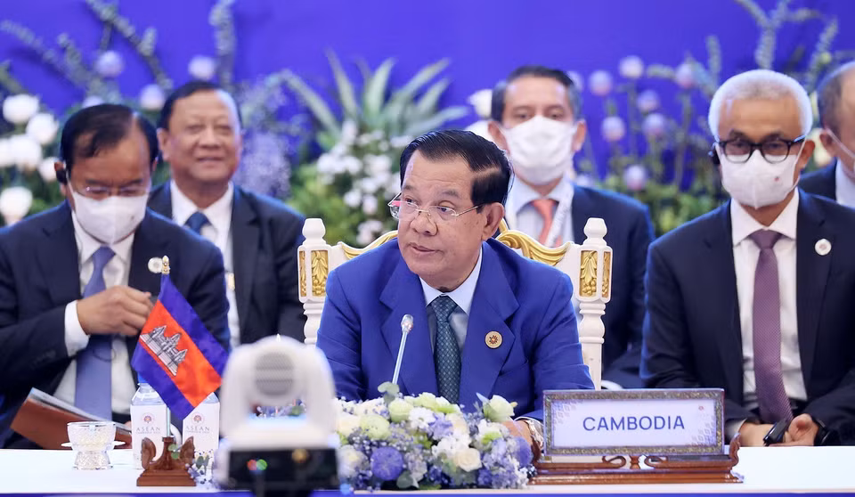 Thủ tướng Campuchia, Chủ tịch ASEAN 2022 Samdech Techo Hun Sen khai mạc hội nghị. (Ảnh: Dương Giang/TTXVN)
