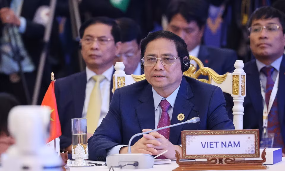 Thủ tướng Phạm Minh Chính dự Hội nghị Cấp cao ASEAN- Ấn Độ lần thứ 19. (Ảnh: Dương Giang/TTXVN)