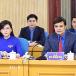 Đồng chí Bùi Quang Huy, Ủy viên Ban Chấp hành Trung ương Đảng, Phó Chủ tịch Ủy ban Trung ương Mặt trận Tổ quốc Việt Nam, Bí thư thứ nhất Ban Chấp hành Trung ương Đoàn Thanh niên Cộng sản Hồ Chí Minh phát biểu. (Ảnh: Minh Đức/TTXVN)