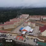 Trường Phổ thông nội trú liên cấp Tiểu học và Trung học cơ sở xã biên giới Ia Puch, tỉnh Gia Lai. (Ảnh: Hoài Nam/TTXVN)