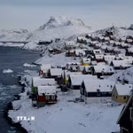 Quang cảnh thành phố Nuuk, Greenland, vùng lãnh thổ tự trị thuộc Đan Mạch. (Ảnh: THX/TTXVN)