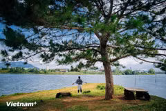 Vẻ đẹp biển hồ Pleiku, Gia Lai. (Ảnh: Vương Công Nam/Vietnam+)