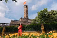 Cột Cờ Hà Nội, một trong những biểu tượng của Thủ đô. (Ảnh: CTV/Vietnam+)