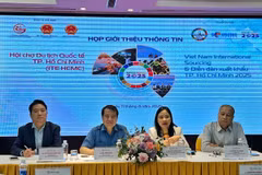 Ban tổ chức họp báo giới thiệu ITE HCMC 2025. (Ảnh: Mai Mai/Vietnam+)