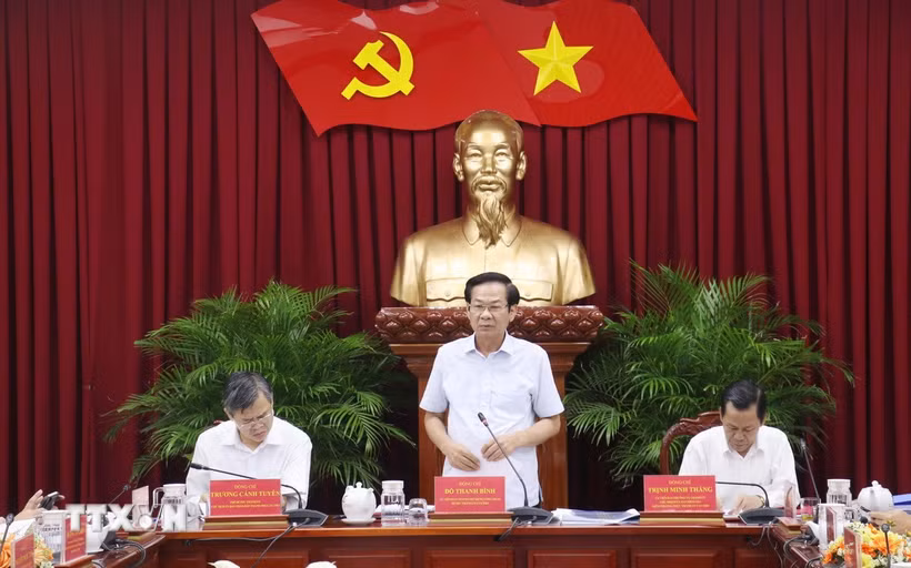 Ông Đỗ Thanh Bình, Ủy viên Trung ương Đảng, Bí thư Thành ủy Cần Thơ phát biểu. (Ảnh: Ngọc Thiện/TTXVN)