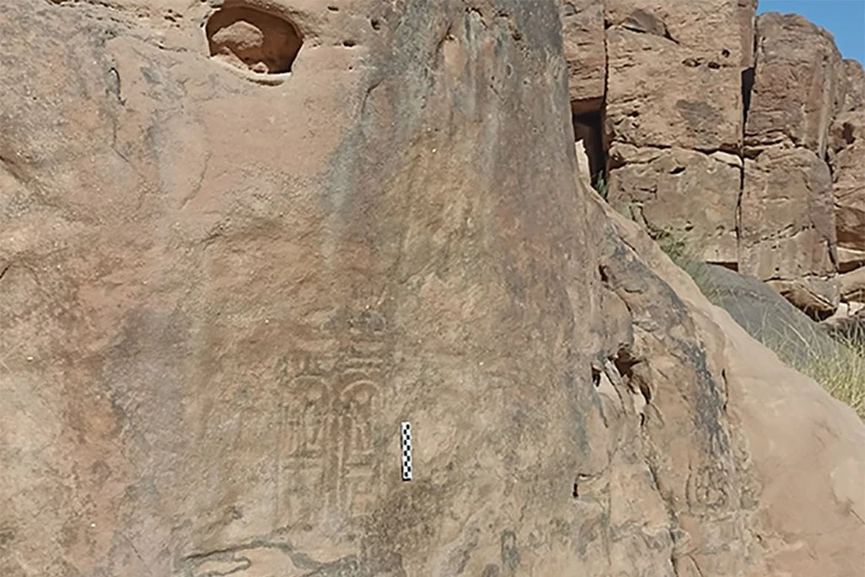 Dòng chữ tượng hình Pharaoh có khắc con dấu hoàng gia thuộc về Vua Ramses III của Ai Cập cổ đại ở Jordan. (Nguồn: Bộ Du lịch và Cổ vật Jordan)