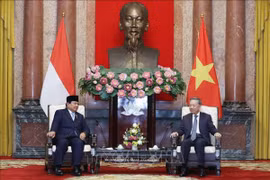 Tổng Bí thư Tô Lâm tiếp Tổng thống Indonesia Prabowo Subianto trong chuyến thăm Việt Nam hồi tháng 9/2024. (Ảnh: Lâm Khánh/TTXVN)