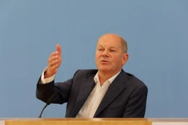 Thủ tướng Đức Olaf Scholz phát biểu trong một cuộc họp báo ở Berlin hồi tháng 7/2024. (Nguồn: THX/TTXVN) 