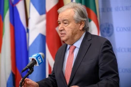 Tổng Thư ký Liên hợp quốc Antonio Guterres phát biểu tại cuộc họp báo ở New York, Mỹ. (Nguồn: THX/TTXVN)