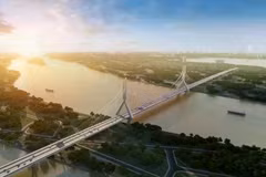 Phối cảnh cầu Tứ Liên. (Ảnh: UBND thành phố Hà Nội)