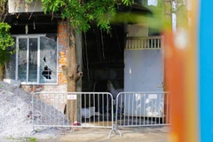 Hiện trường vụ cháy tại xã Thường Tín, thành phố Hà Nội. (Ảnh: Phạm Kiên/TXVN)