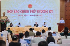 Bộ trưởng Trần Văn Sơn phát biểu tại Họp báo Chính phủ thường kỳ tháng 7/2025. (Ảnh: VGP/Nhật Bắc)