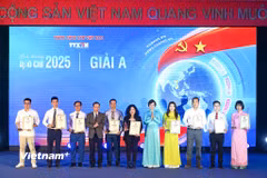 Lễ trao Giải Báo chí Thông tấn xã Việt Nam năm 2025. (Ảnh: Minh Sơn/Vietnam+)