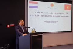 Ngày 30/7, tại Amsterdam, Phó Thủ tướng Chính phủ Nguyễn Văn Thắng đã chủ trì cuộc tọa đàm với các doanh nghiệp hàng đầu của Hà Lan. (Ảnh: Anh Hiển/TTXVN)