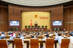 Quốc hội họp toàn thể tại hội trường, thảo luận các dự án luật. (Ảnh: quochoi.vn)