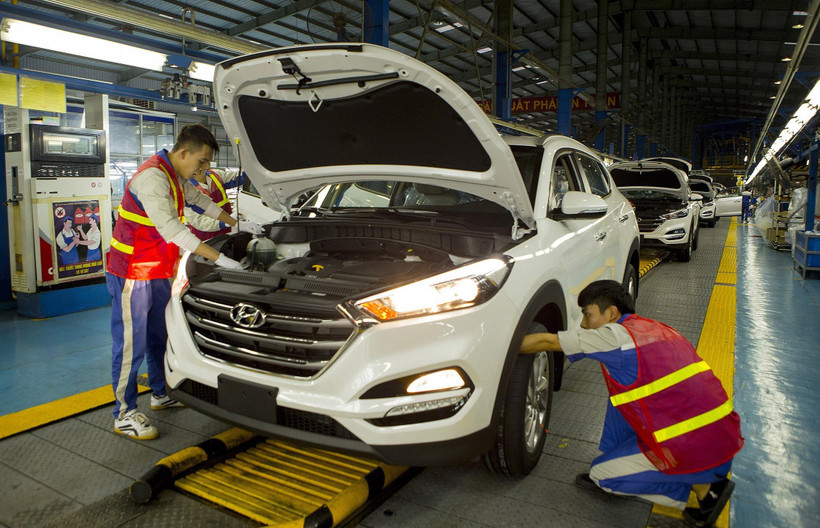 Nhà máy ôtô Hyundai, thuộc Tập đoàn Thành Công (Khu công nghiệp Gián Khẩu, tỉnh Ninh Bình). (Ảnh: Hoàng Hùng/TTXVN) 
