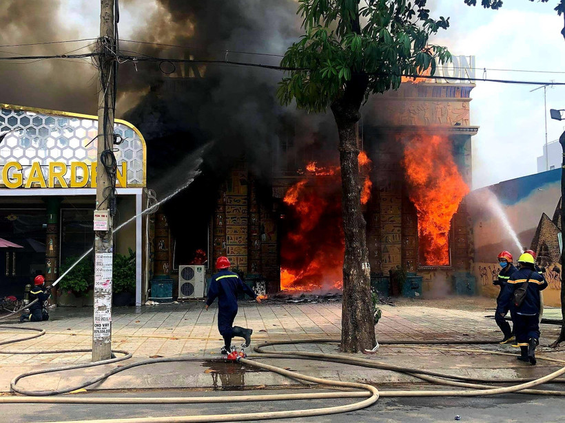 Hiện trường vụ cháy. (Nguồn: TTXVN phát)