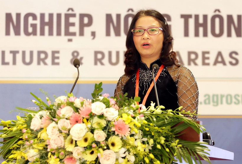 Giáo sư-tiến sỹ Nguyễn Thị Lan, Giám đốc Học viện Nông nghiệp Việt Nam. (Ảnh: Anh Tuấn/TTXVN) 