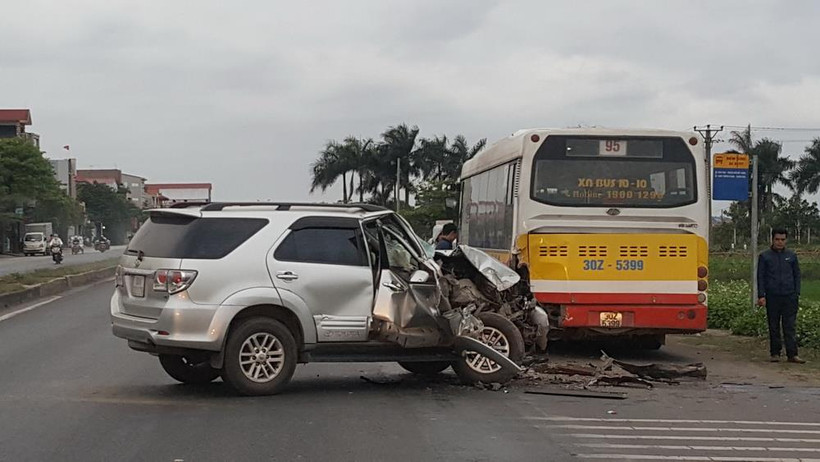 Hiện trường vụ tai nạn. (Ảnh: Trọng Lịch/Vietnam+)