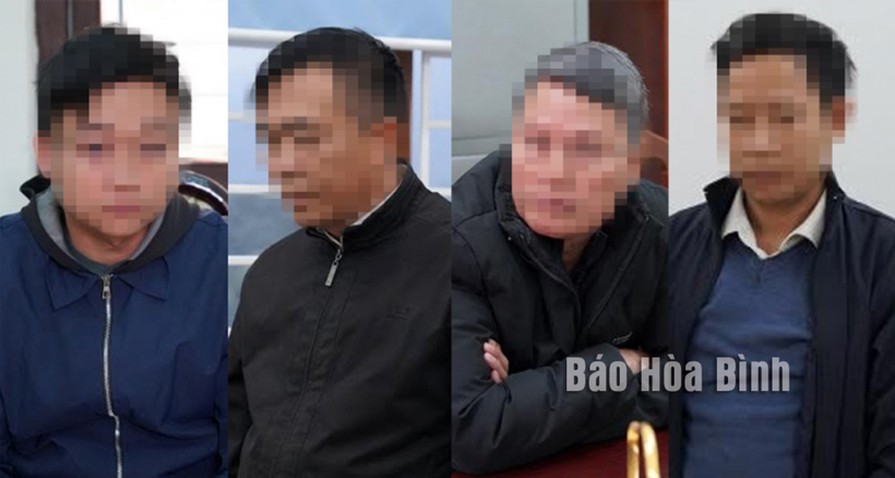 Các bị can bị Cơ quan Cảnh sát Điều tra-Công an tỉnh Hòa Bình khởi tố về hành vi "Lợi dụng chức vụ quyền hạn khi thi hành công vụ.” (Nguồn: Báo Hòa Bình)