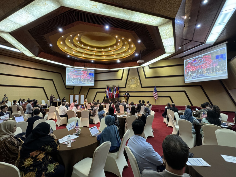 Quang cảnh Hội nghị tại Trụ sở của Ban Thư ký ASEAN. (Ảnh: TTXVN phát)